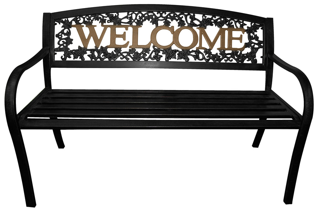 Leigh Country TX 94108 Black and Gold Welcome Bench