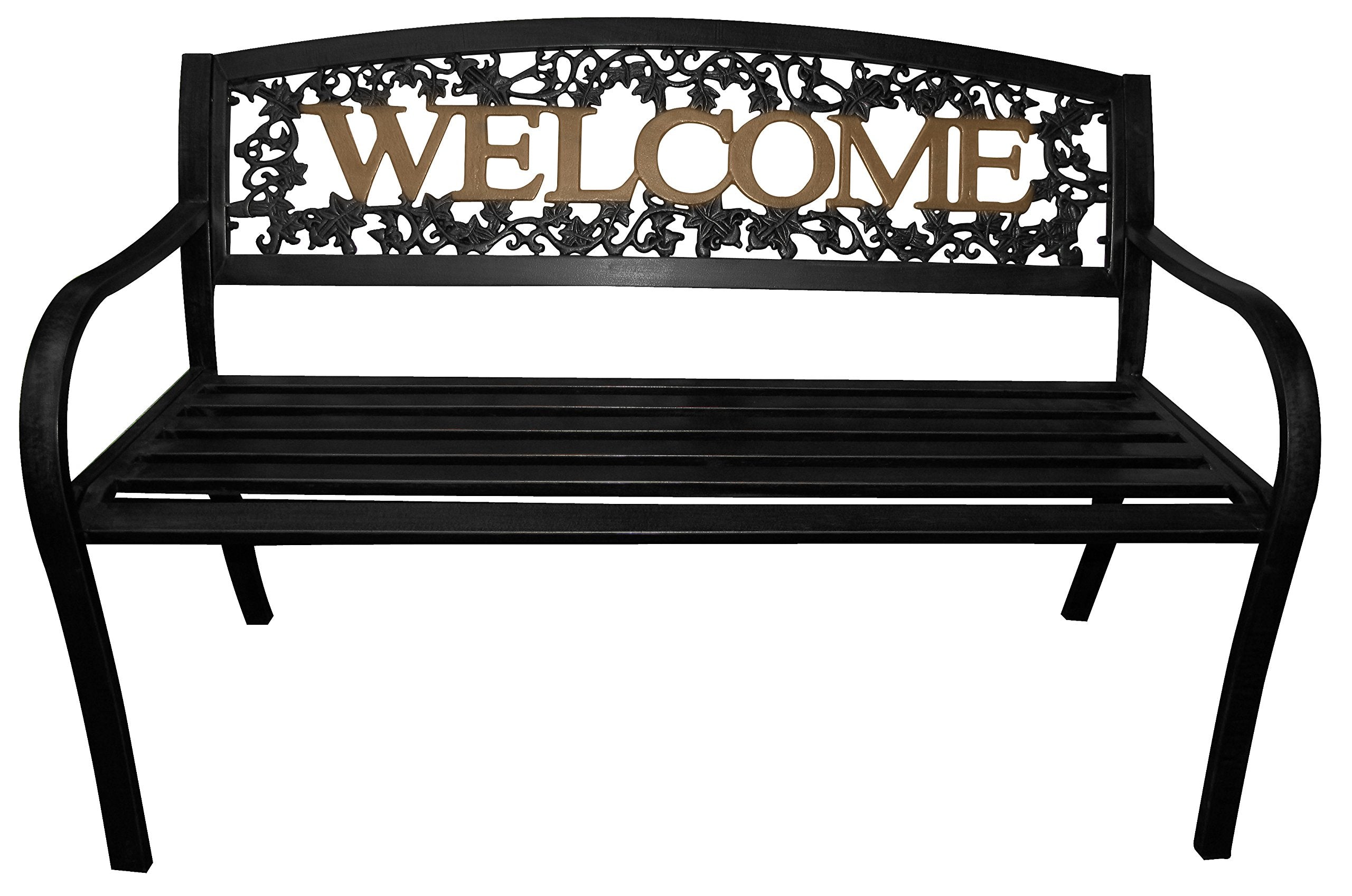 Leigh Country TX 94108 Black and Gold Welcome Bench