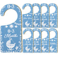 CORNER LACE Blue Baby Closet Size Dividers 8Pcs, Cielito Lindo Double-Sided Wooden Hanger Organizer from Newborn to 24 Months To
