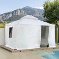 Domi 10'X 14' Universal Winter Gazebocover For Hardtop Gazebos,Outdoorwaterproof Enclosed Cover With Sidewallsand Mesh Windows,W