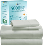 California Design Den - Finest Luxury Queen Bed Sheets Set, Soft 100% Cotton Cooling Sheets Deep Pockets Snug Fit Elastic, 500 T