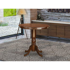 East West Furniture Jackson Counter Height Dining Round Dinner Table Top with Pedestal Base, 36x36 Inch, Mahogany