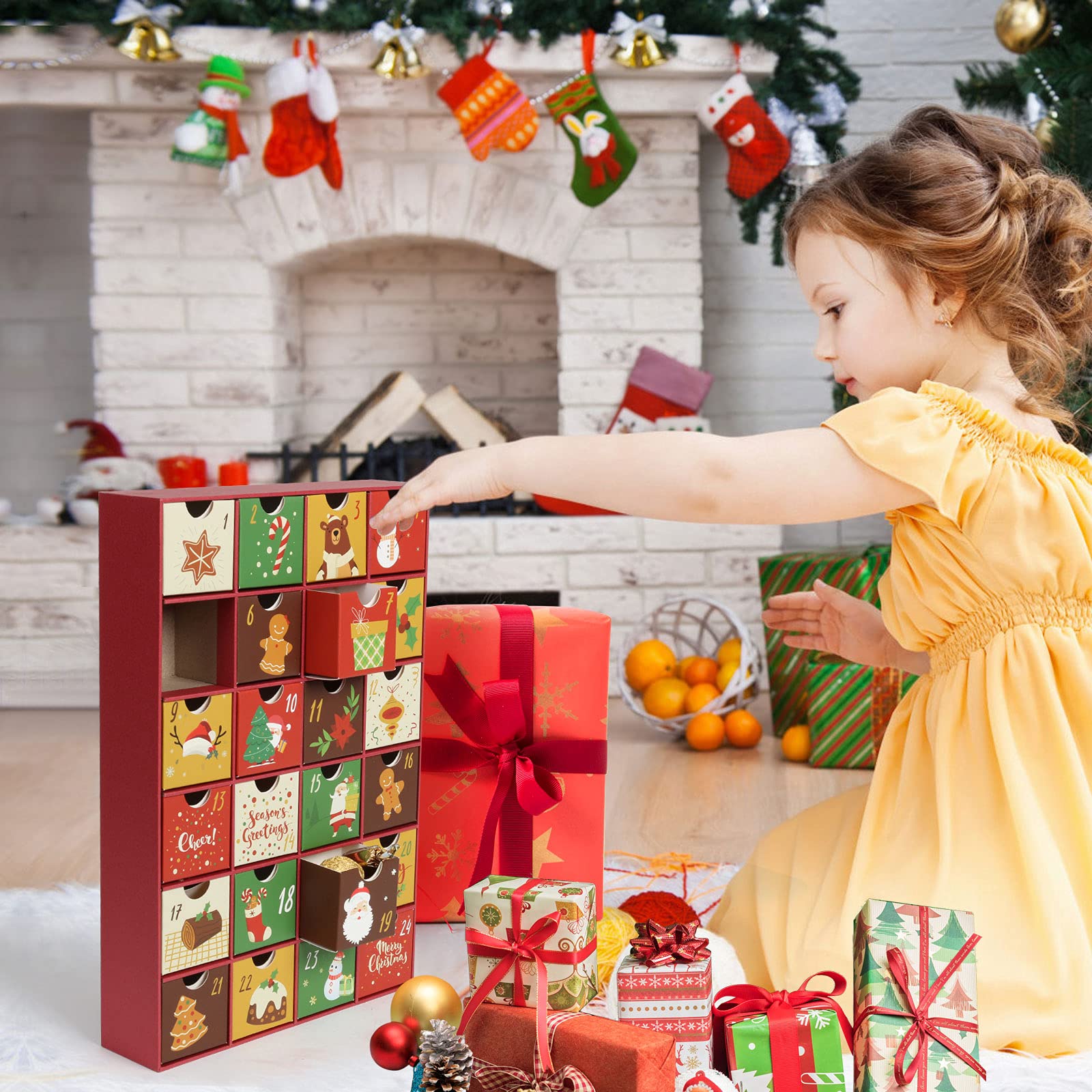 Lemeso Christmas Advent Calendar 2023, Christmas 24 Days Countdown Boxes Drawers For Small Gift, Fill Your Special Advent Calend