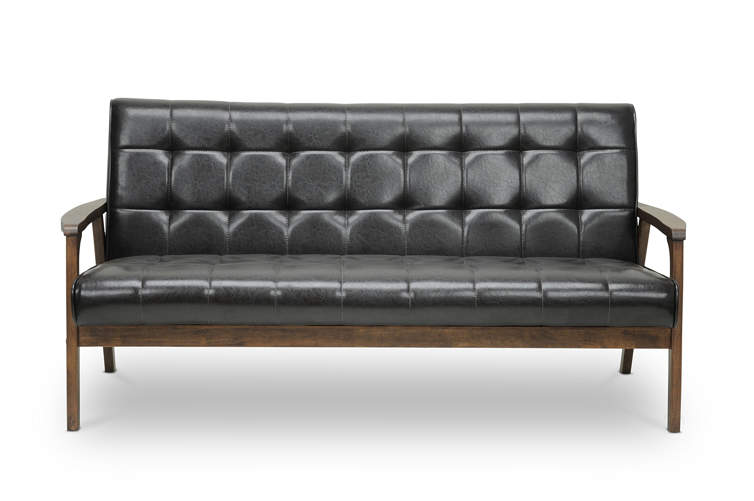 Baxton Studio Mid-Century Masterpieces Sofa, Brown, Sofa Only