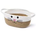 Small Woven Baskets for Organizing with Handle Cute Cotton Basket for Nursery Gift Dog Cat Toy Storage Basket for Toy Organizer-