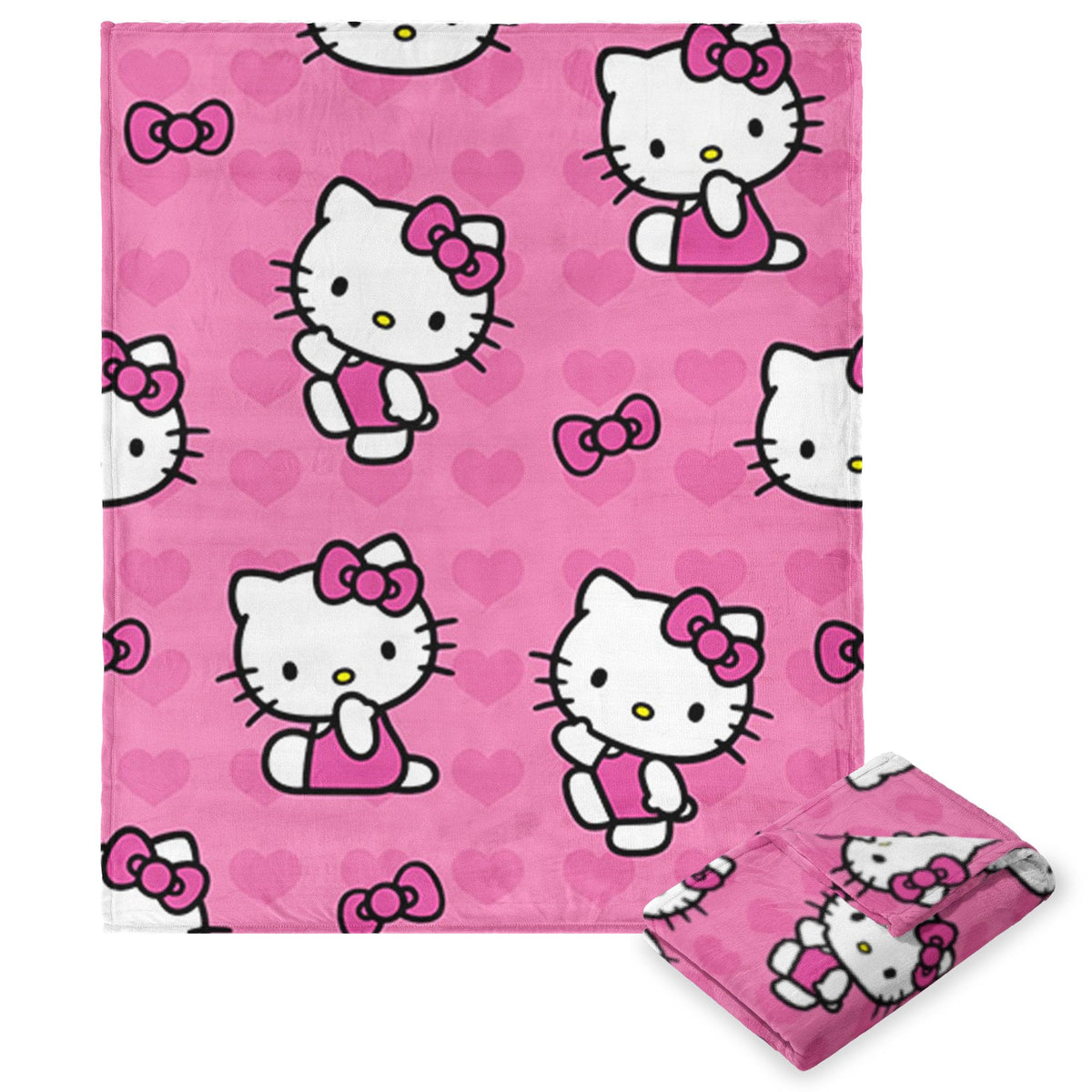 Northwest Hello Kitty Silk Touch Throw Blanket, 50' X 70', I Love Pink