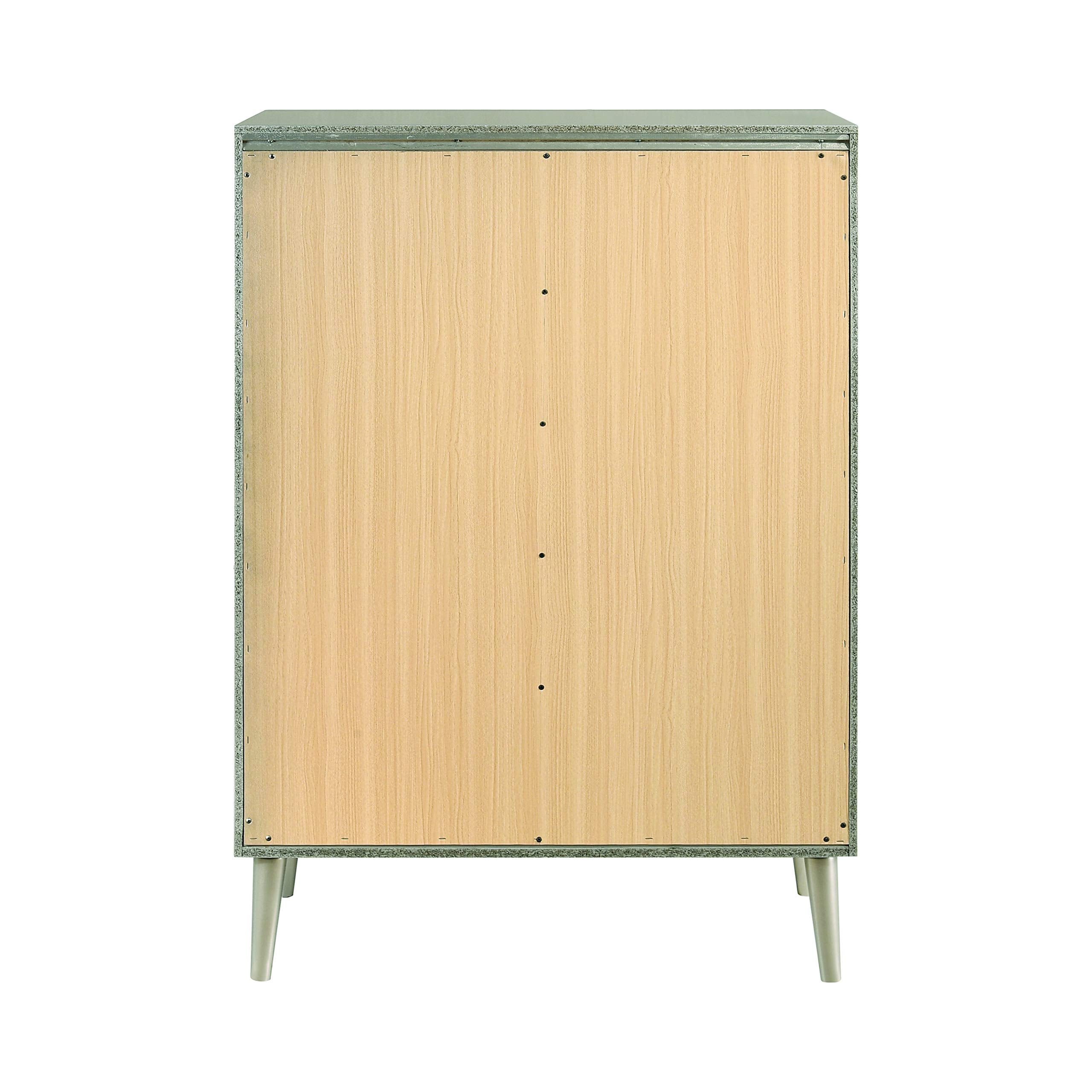 Coaster Home Furnishings Ramon 5-Drawer Contemporary Wood Chest Metallic Silver