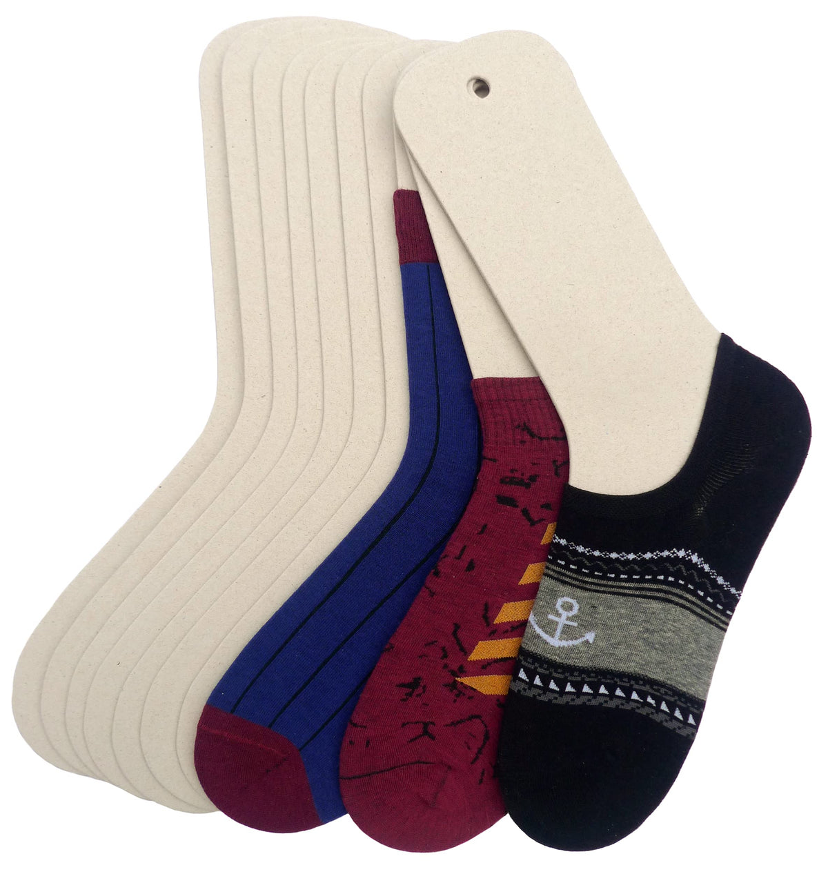 TATYZ Cardboard Sock Inserts Form Blockers, Sock Shaper and Organiser for Storage or Display  10 PCS (Large)