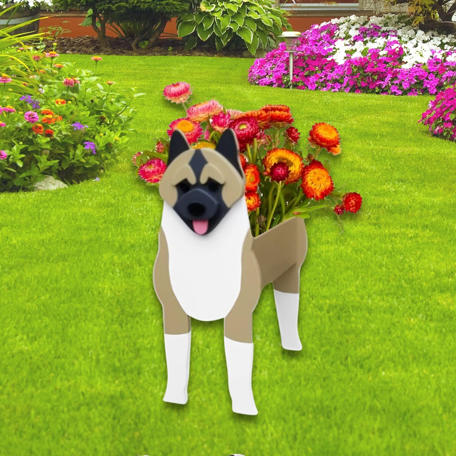 Strolfay American Akita Dog Planter Plant Pots,Cute Dog Flower Planter,Gifts For Pet Lovers,Unique Animal Plant Pots,Office,Indo