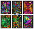 Stuff2Color Out Of This World - 6 Pack Of Cosmic Fuzzy Velvet Coloring Posters