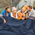 Phf 100% Cotton Waffle Weave Blanket California King Size 120'X 120'- Washed Soft Lightweight Breathable Oversize Huge Blanket For All Season- Extra Large Blanket For Couch Bed Sofa - Dark Navy