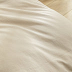 Bestouch Duvet Cover Set 100% Washed Cotton Linen Feel Super Soft Comfortable Chic Lightweight 2 Pcs Home Bedding Set Solid Line