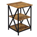 Convenience Concepts Tucson End Table with Shelves, Barnwood/Black