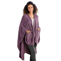 Berkshire Blanket Primalush Wearable Blanket, Cozy Loungewear Pocketed Plush Cape Wrap for Adults & Teens(Purple, One Size 58X64
