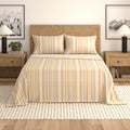 Great Bay Home Twin Size Microfiber Sheet Set - Taupe Striped 3-Piece Bed Sheets - Ultra-Soft And Smooth Brushed Microfiber Bedd