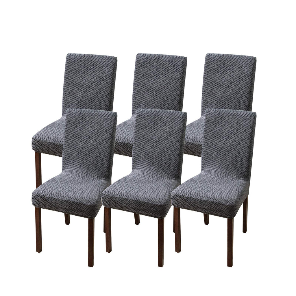 Genina Chair Covers For Dining Room Chair Covers Dining Chair Slipcovers Stretch Kitchen Parsons Chair Covers (Dark Gray, 6 Pcs)