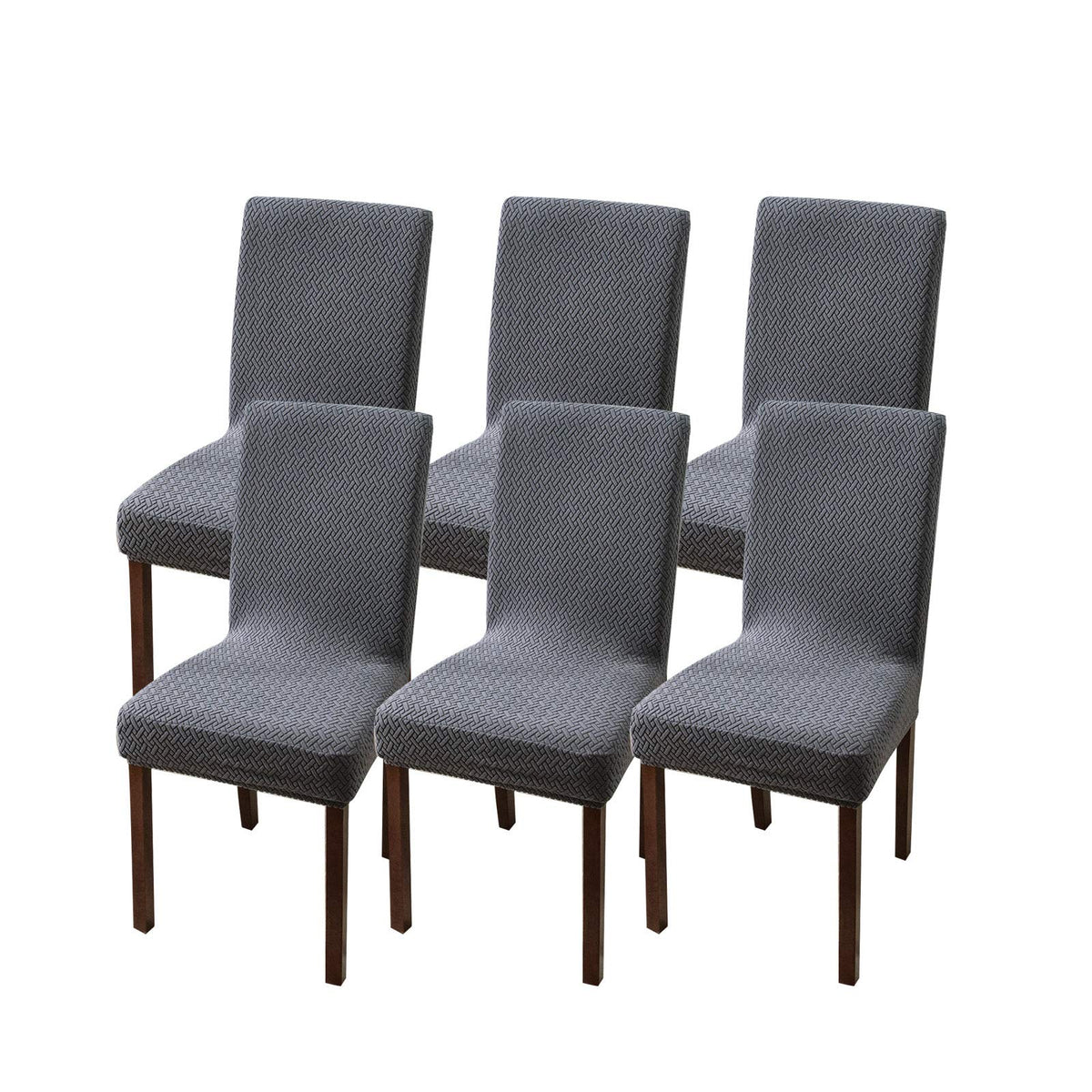 Genina Chair Covers For Dining Room Chair Covers Dining Chair Slipcovers Stretch Kitchen Parsons Chair Covers (Dark Gray, 6 Pcs)