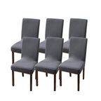 Genina Chair Covers For Dining Room Chair Covers Dining Chair Slipcovers Stretch Kitchen Parsons Chair Covers (Dark Gray, 6 Pcs)