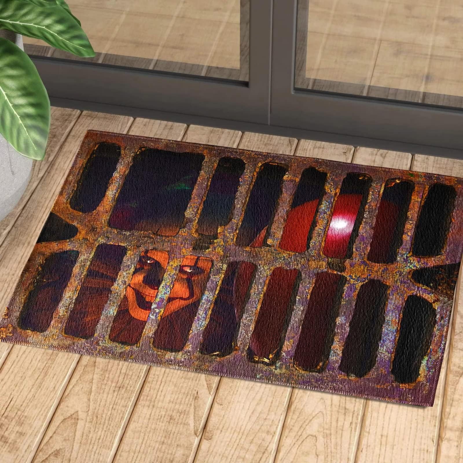 Halloween Welcome Doormats Horror Movie Door Mat 3D Checkered Dancing Clown Doormat Non Skid Area Rugs Outdoor Or Indoor Floor M