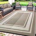 Satisinside Outdoor Rug 8X10 Ft Waterproof Plastic Straw Rugs For Patio Clearance,Rv,Beach,Camping, Backyard,Porch, Picnic - Gre