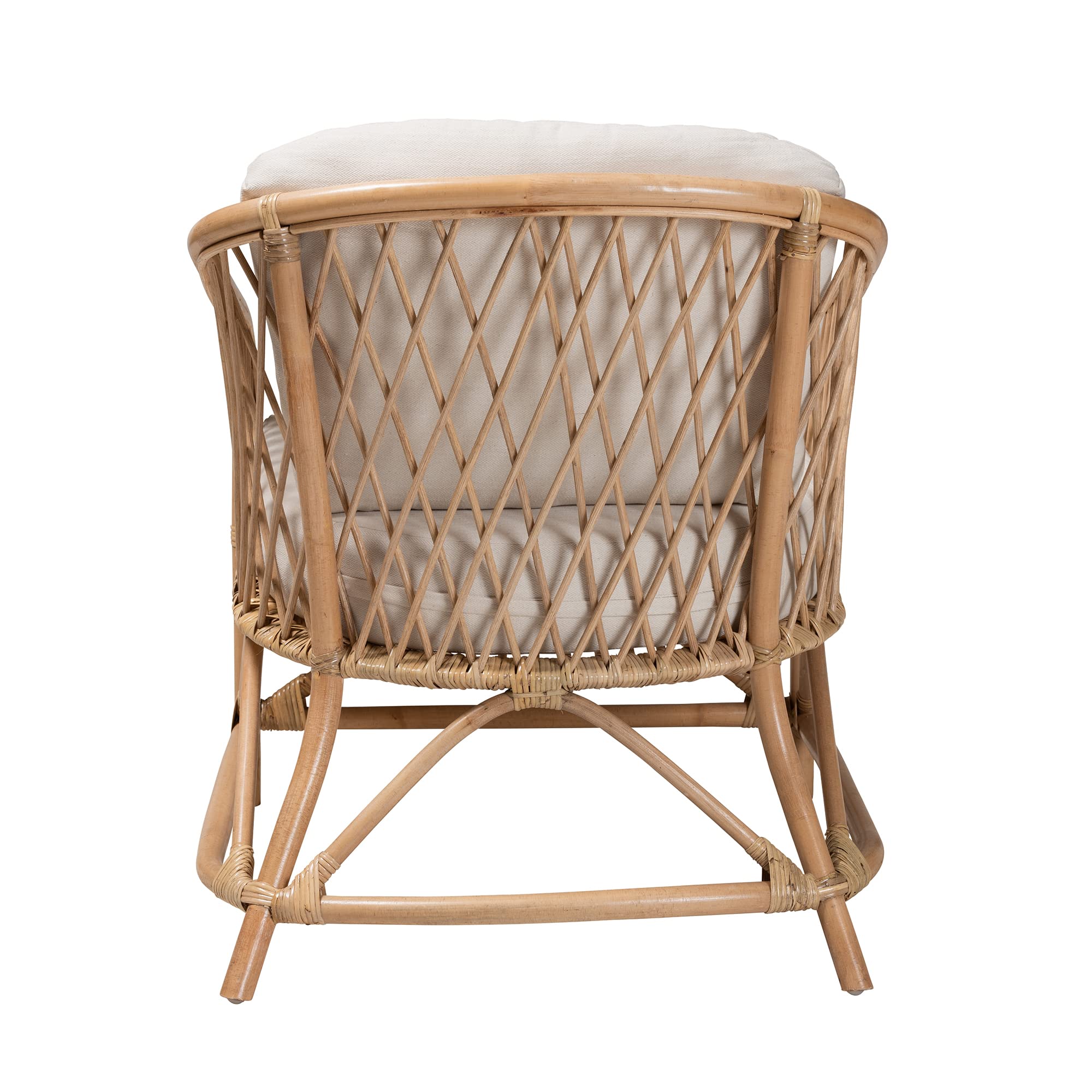 Baxton Studio Patsy Natural Rattan Armchair