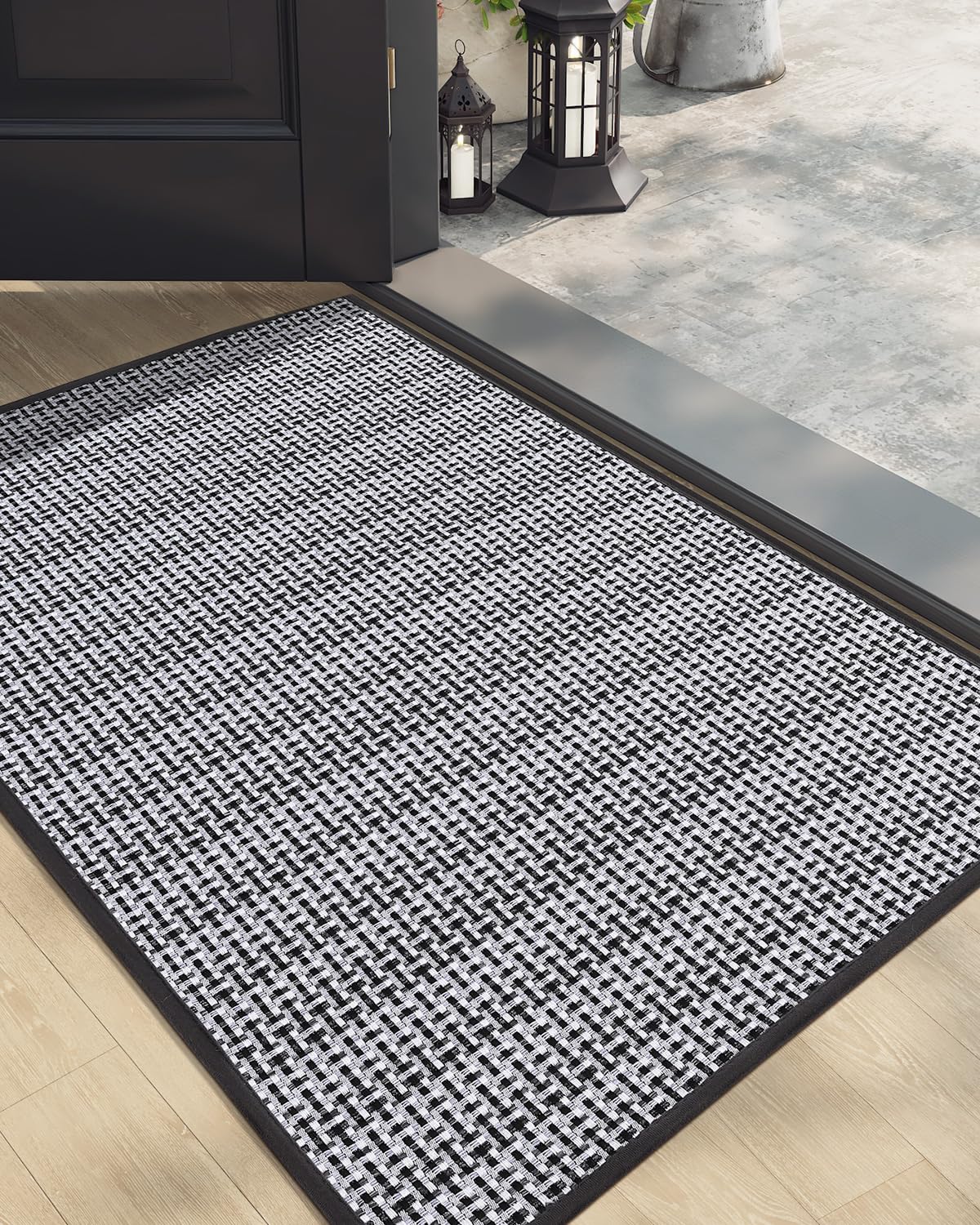 DEXI Door Mat 24x36, Non-Slip Rubber Backing Doormats, Absorbent Thin Indoor Mats for Entryway, Washable, Captures Dirt Patio En