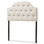 Baxton Studio Morris Modern and Contemporary Queen Size White Faux Leather Upholstered Button-Tufted Scalloped Headboard