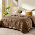 Downluxe King Size Blanket With Satin Trim, Lightweight Down Alternative King Blanket For All Season, Machine Washable (Brown, 9