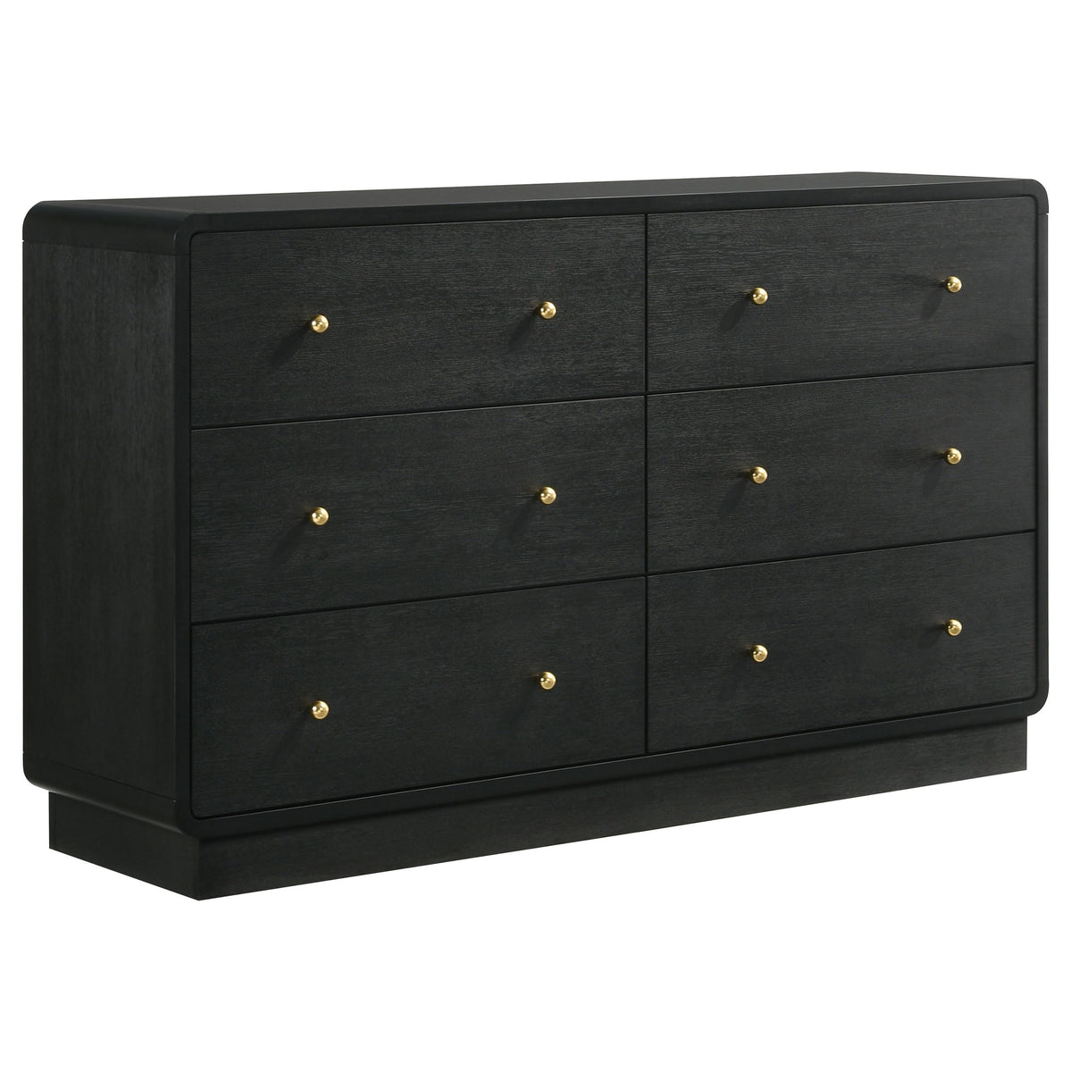 Coaster Home Furnishings Cavelle Transitional 59-inch 6-Drawer Bedroom Dresser Clothing Storage Cabinet Wide Chest of Drawers Organizer Unit Black 223663