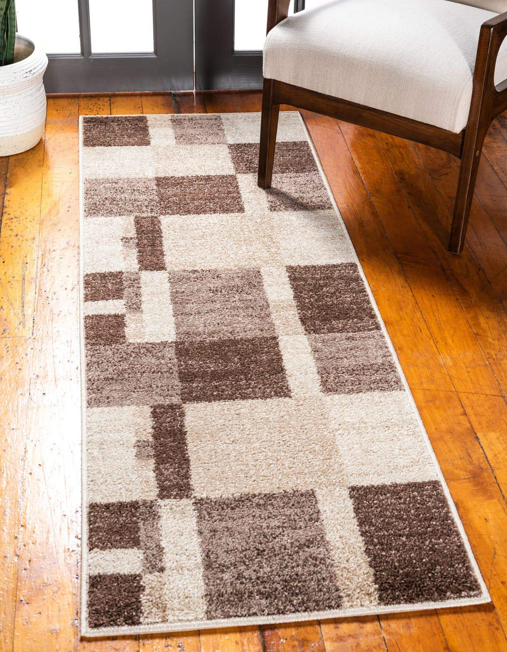 Unique Loom Autumn Collection Area Rug - Providence (2' x 6' 1'' Runner, Light Brown/ Beige)