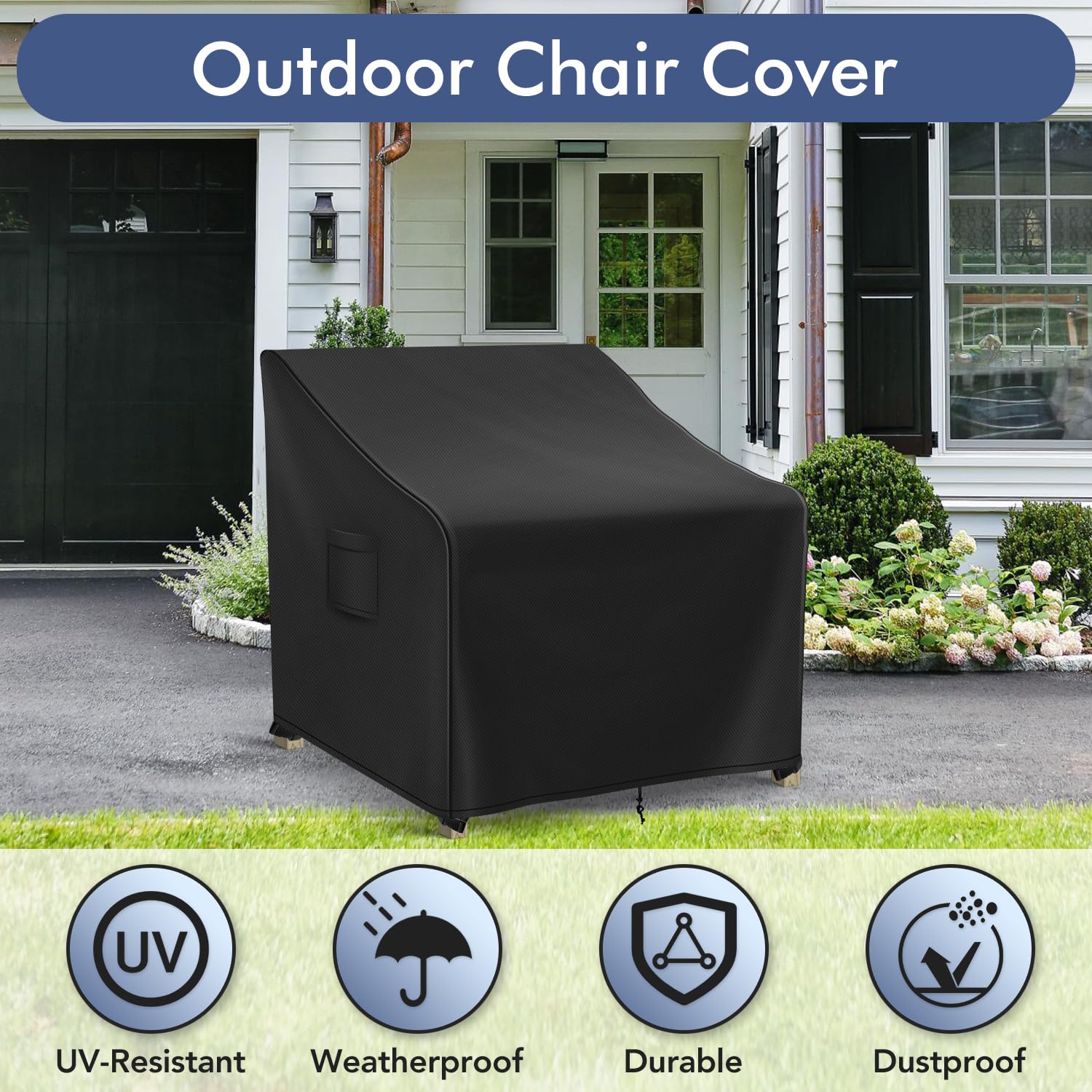 Richwon Adirondack Chair Covers Waterproof, Lawn Outdoor Chair Covers 2 Pack, Patio Chair Covers For Outdoor Furniture Fits Up T