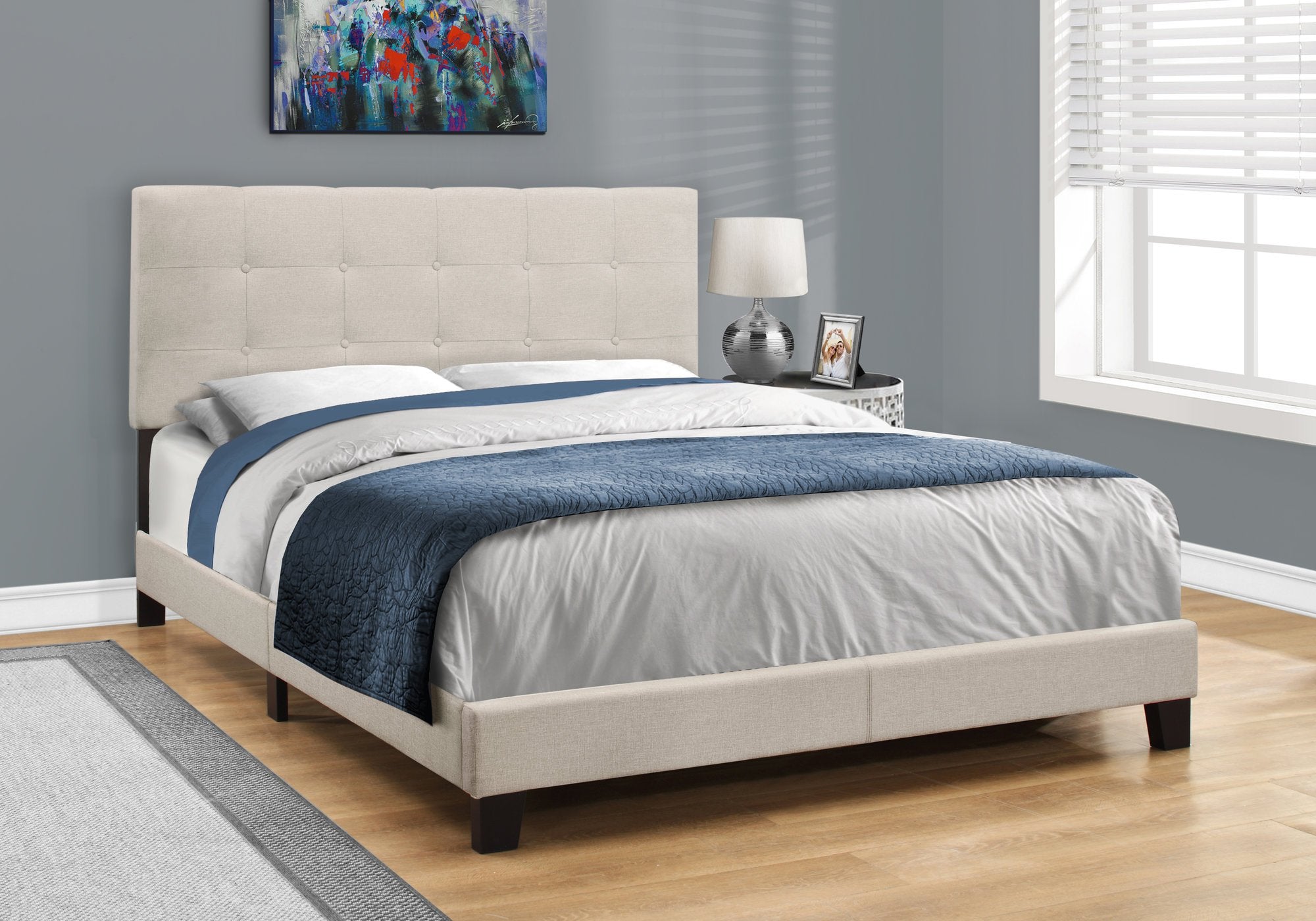 Monarch Specialties Bed Frames, Queen, Beige