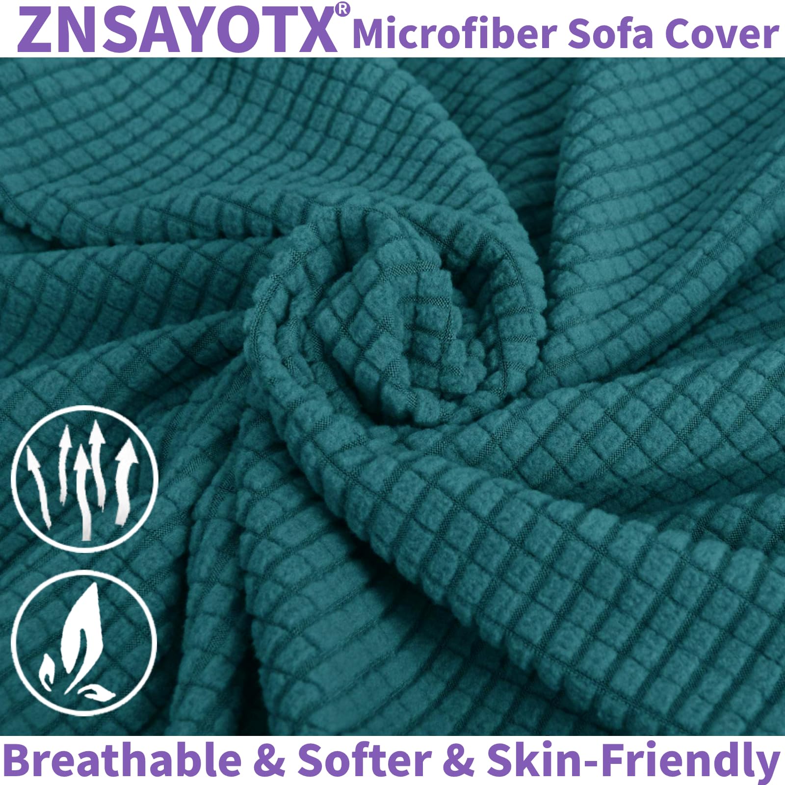 Znsayotx Super Stretch Chair Slipcover Universal Sofa Chair Covers For Living Room Dogs Pet Furniture Protector Spandex Armchair Slipcovers With Anti Slip Foam Sticks (Peacock Teal, Chair)