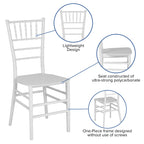 Flash Furniture HERCULES Series White Resin Stacking Chiavari Chair