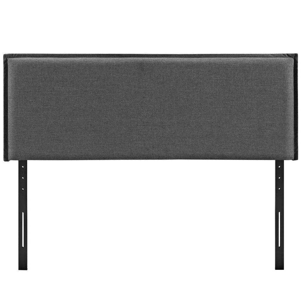 CasaFoyer  Camille Fabric Upholstered Full Headboard | French Seam Upholstery | Soft Linen Fabric | Solid Wood Frame | Adjustable Legs | Dense Foam Padding | Suitable for Full Beds | Gray