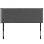 CasaFoyer  Camille Fabric Upholstered Full Headboard | French Seam Upholstery | Soft Linen Fabric | Solid Wood Frame | Adjustable Legs | Dense Foam Padding | Suitable for Full Beds | Gray
