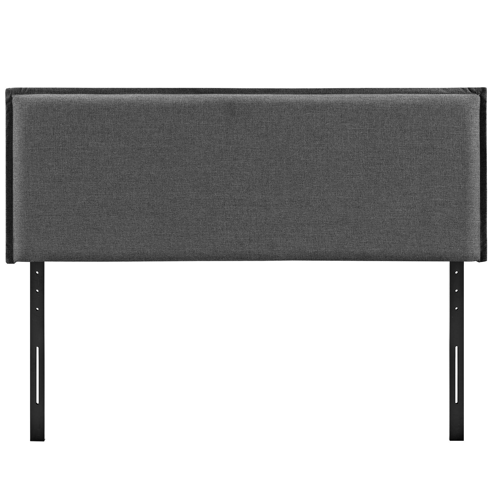 CasaFoyer  Camille Fabric Upholstered Full Headboard | French Seam Upholstery | Soft Linen Fabric | Solid Wood Frame | Adjustable Legs | Dense Foam Padding | Suitable for Full Beds | Gray