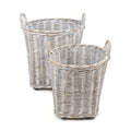 happimess Arbour Nesting Storage Baskets, White Wash/Kubu Gray, Set of 2