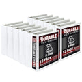 Samsill Durable 3 Inch . , Made In The Usa, D Ring . , Customizable Clear View . , White, 12 Pack, Each Holds 625 Pages