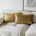 Demetex Gold Throw Pillow Covers Super Soft Velvet Pillows Lumbar Modern Rectangle Decorative Bed Pillow Cover For Couch Patio,