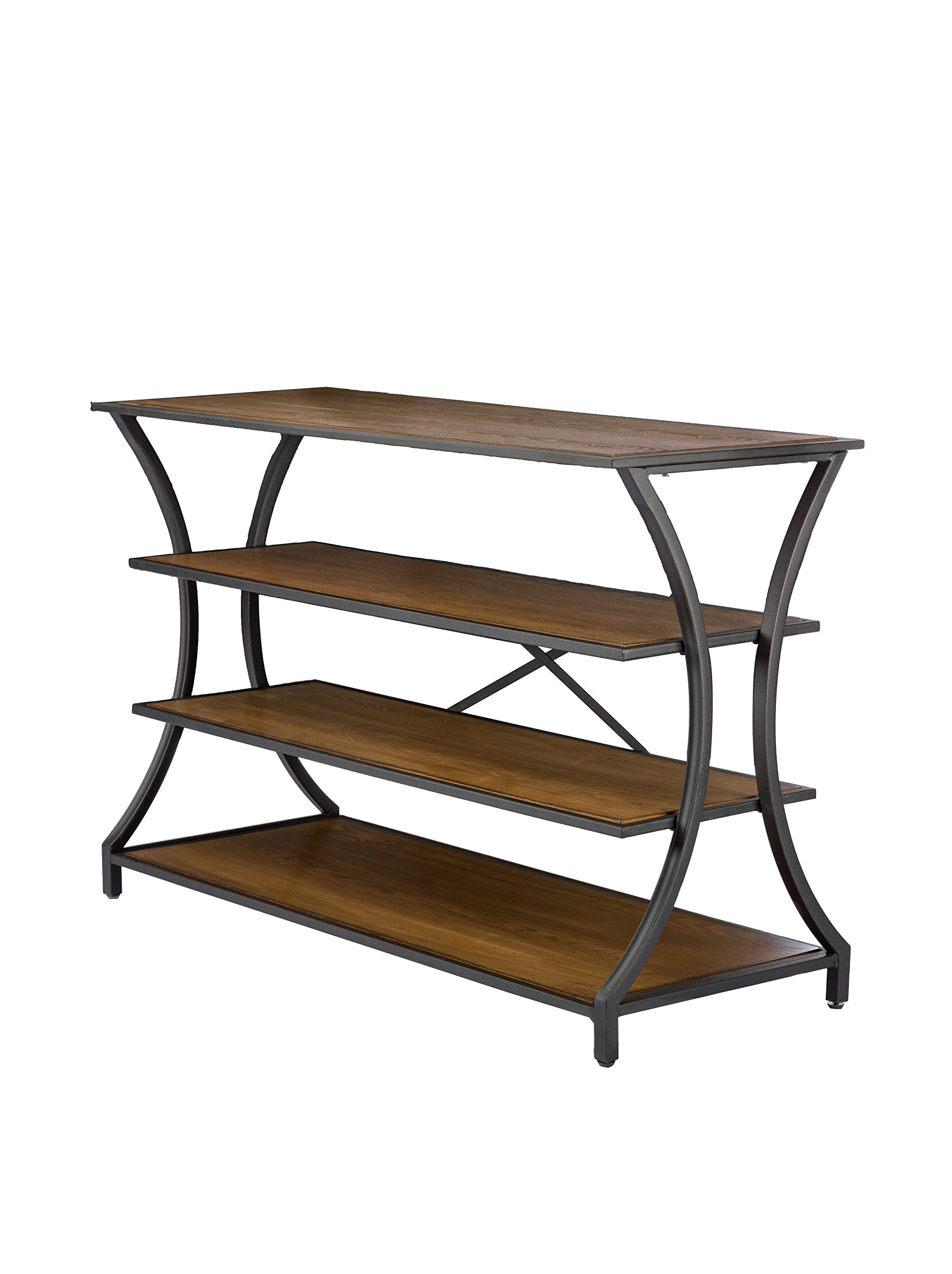 Baxton Studio Lancashire Wood and Metal Console Table, Brown