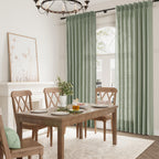 Joywell Linen Pinch Pleated Curtains 84 Inches Long,Back Tab Window Drapes With Hooks Lightweight For Bedroom Living Room Patio Sliding Glass Door Privacy,W50 X L84,Sage Green,2 Panels Set