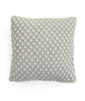 Pluchi Popcorn Knit Cotton Knitted Decorative 16 X 16 Inches Cushion Cover (Vanilla Grey Melange)