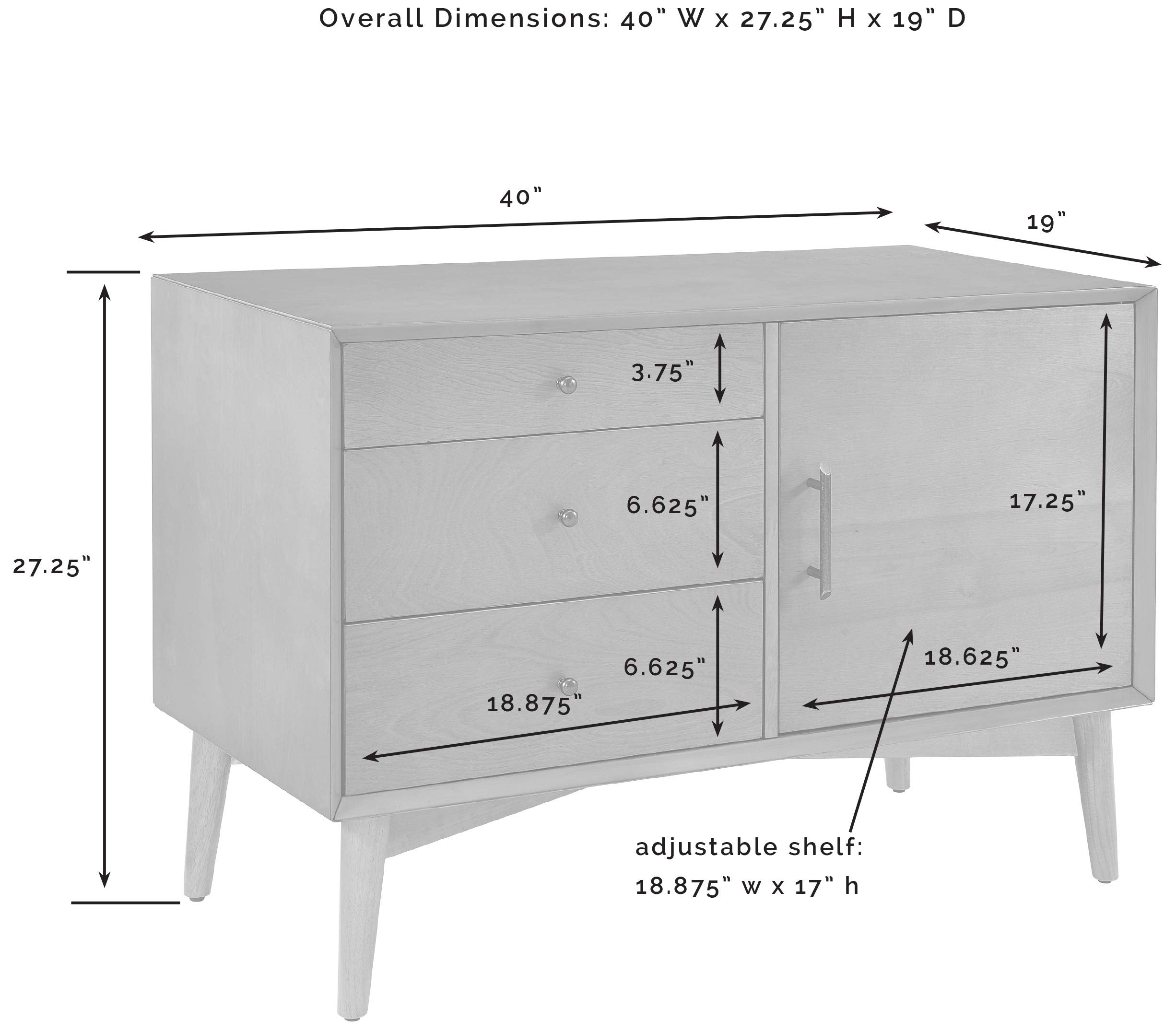 Crosley Furniture CF1106-AC Landon Mid-Century Media Console, Acorn
