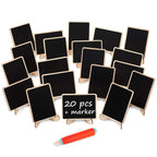 20+1 pcs Wood Mini Chalkboard Sign with Easel Stand Special Event Decorations, Table Numbers Plants, Weddings Place & Birthday P