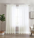 Cathay Home 2 Panels Sheer Rod Pocket Voile Curtains/Drapes/Window Treatment Set for Living Room/Bedroom (59inch Wide by 95inc