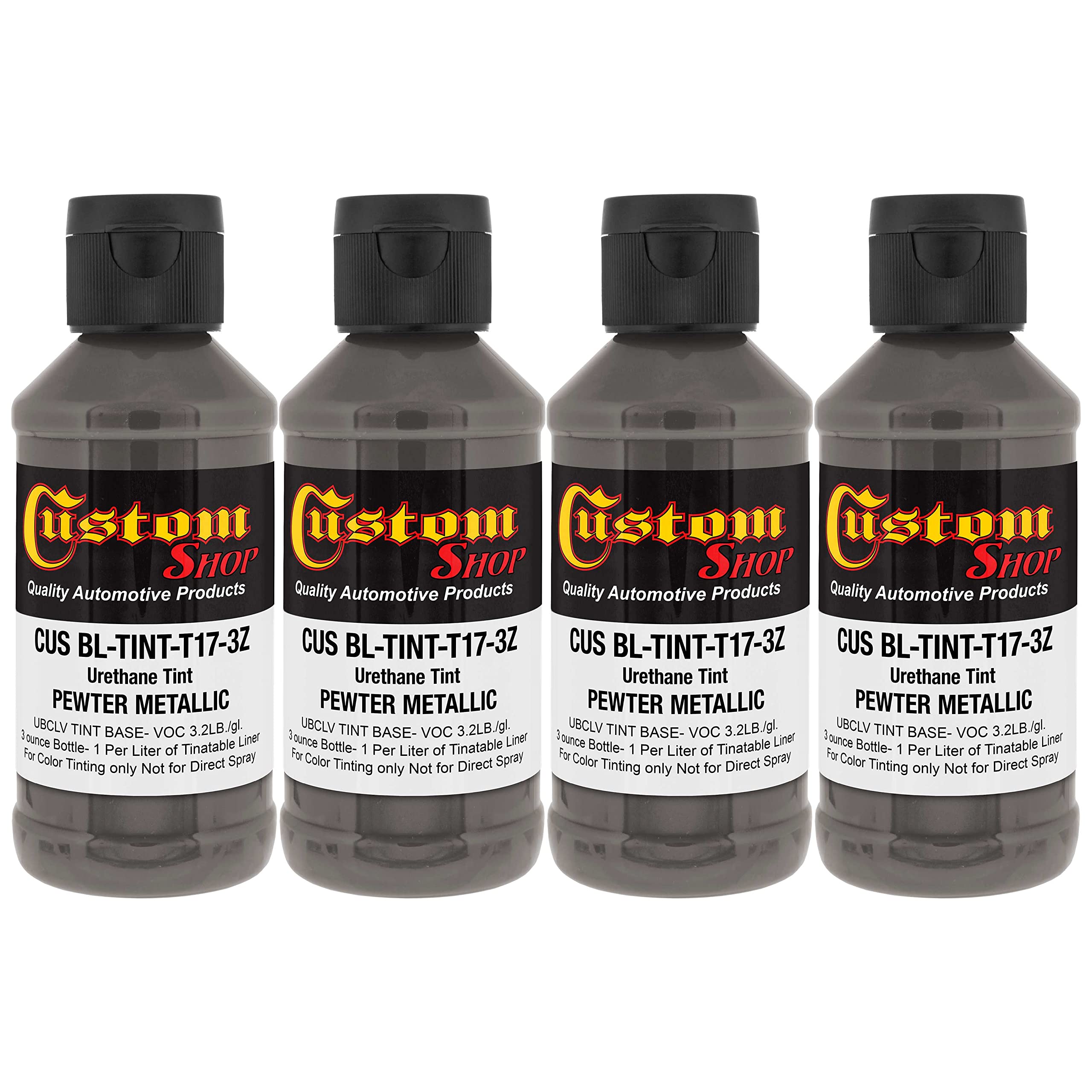 Custom Coat 3 Ounce (Pewter Metallic Color) Urethane Tint Concentrate For Tinting Truck Bed Liner Coatings (Pack Of 4) - Proport