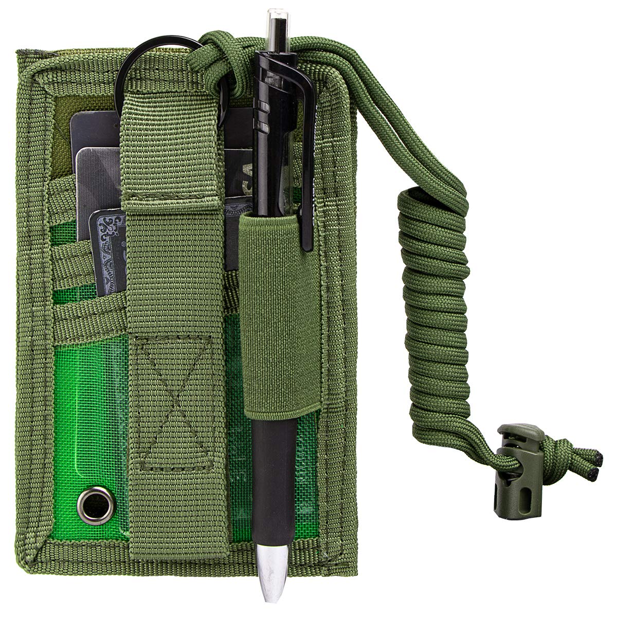 Ironseals Tactical Id Card Holder Hook & Loop Patch Badge Holder Detachable Quick Rip-Away Badge Holder With Key Ring And Adjust