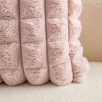 Neelvin Pink Faux Fur Cozy Soft Plaid Decorative Throw Pillow Covers 18X18 Inch Set Of 2,Velvet Pillowcase Cushion Case For Sofa