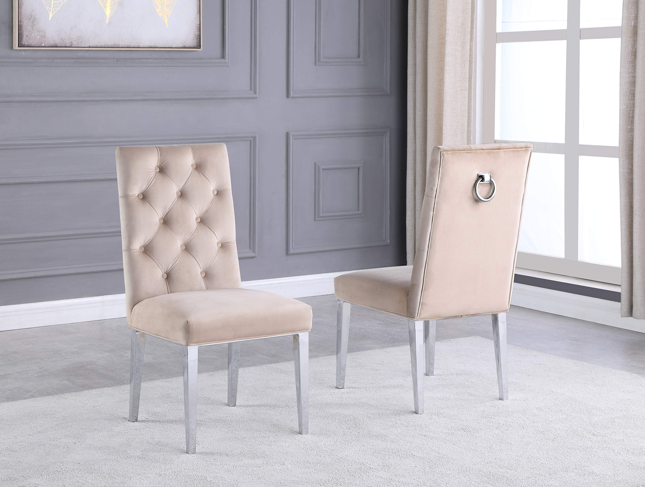 Furniture D14-6Sc72 Dining Set, Beige